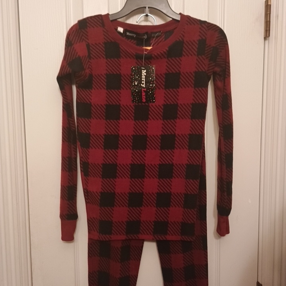Kids Red and Black Plaid Pajama Set